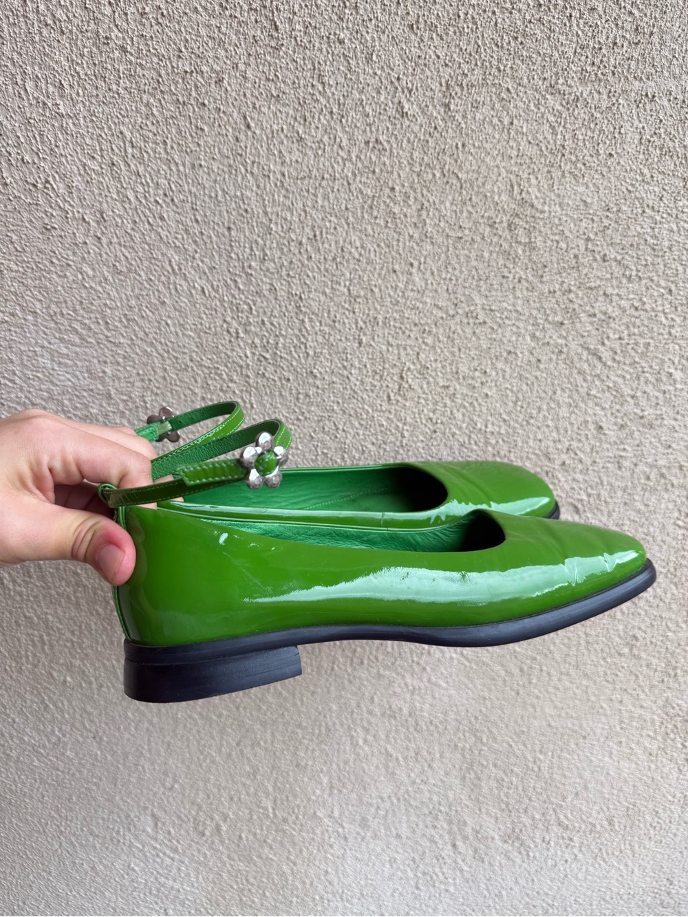 Lisa Says Gah Mia Mary Jane Green Patent Flats sz 9 - Picture 5 of 9